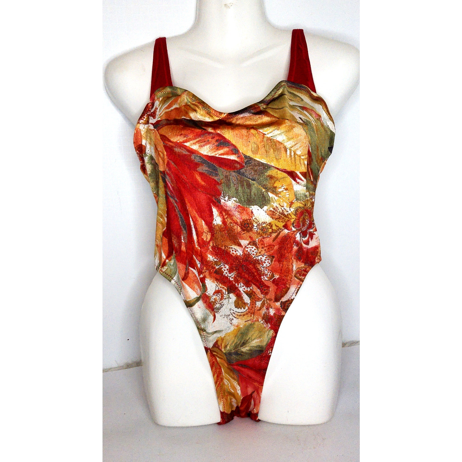 Vintage Darling Rio Floral Hi Cut Leg Swimsuit Size 13/14