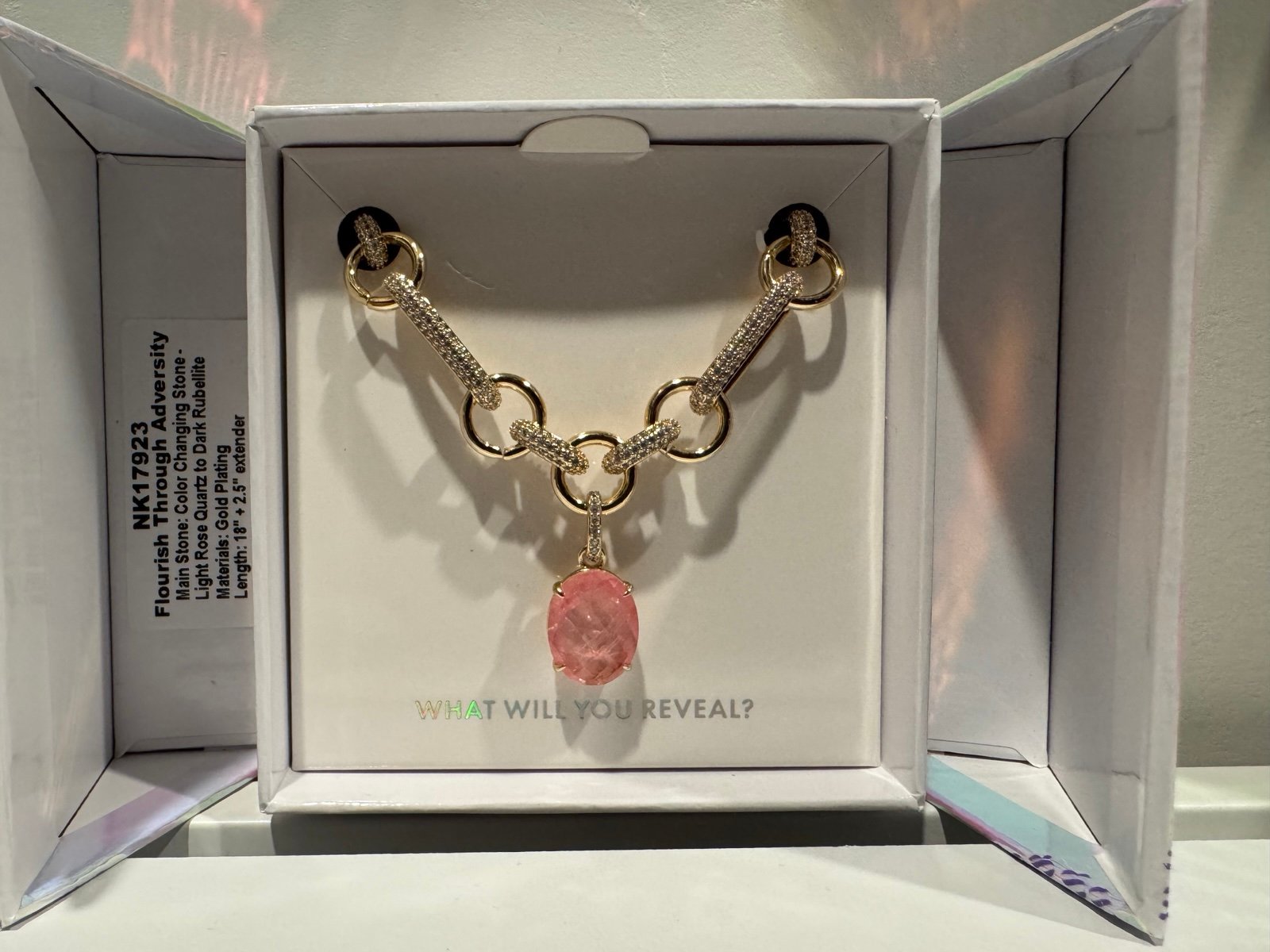 Bomb Party Flourish Through Adversity MH Awareness Necklace on Gold