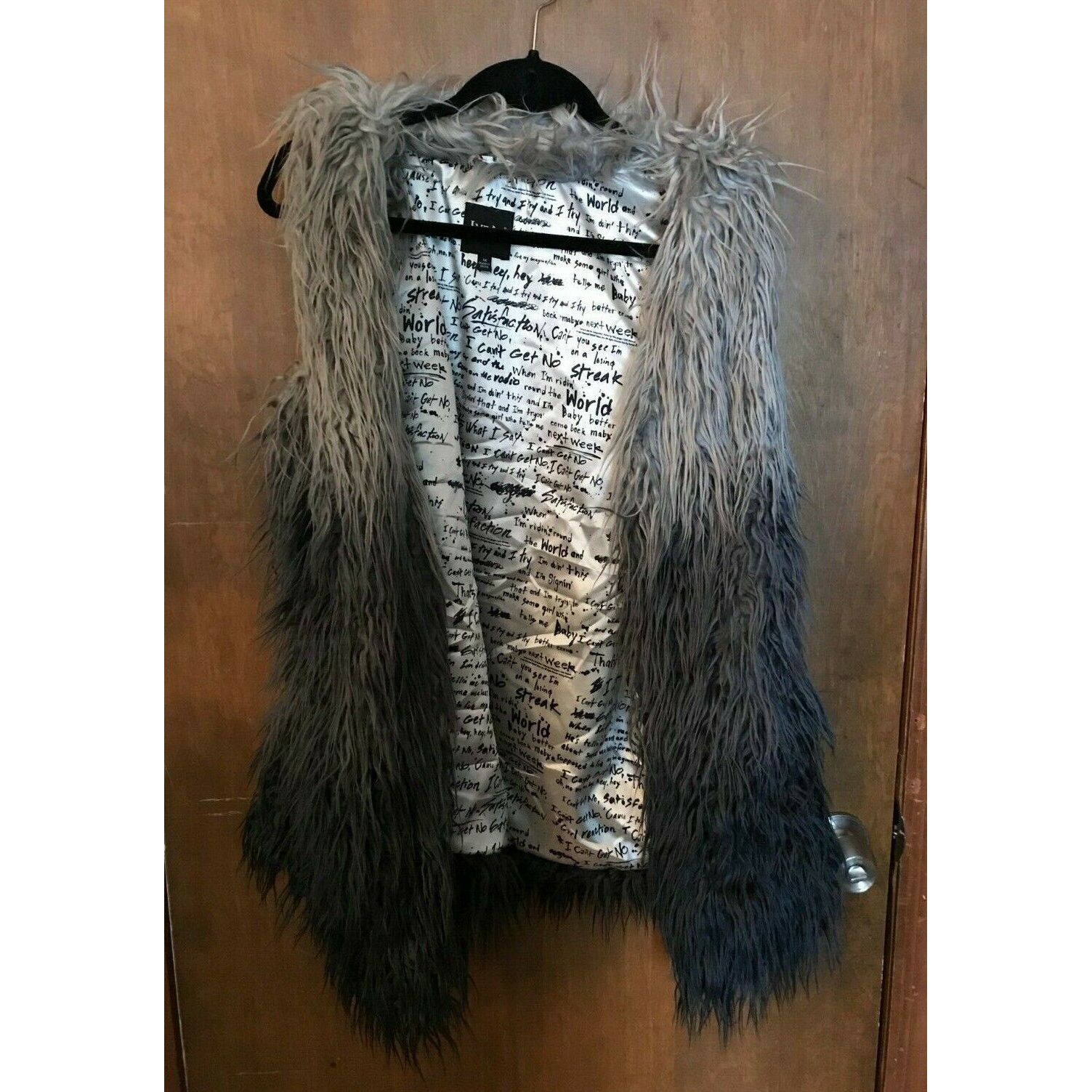 LYRIC CULTURE 3 SHADES OF GRAY FAUX FUR SLEEVELESS VEST SIZE 1X