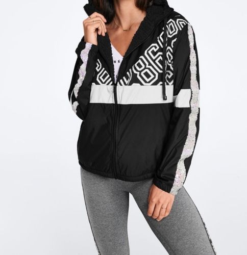 VS PINK SHERPA LINED BLING Anorak M/L