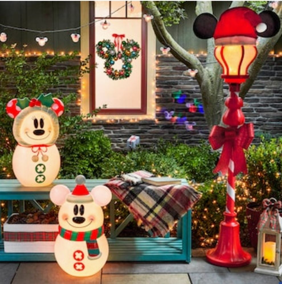 Mickey & Minnie Mouse Blow Mold Snowman