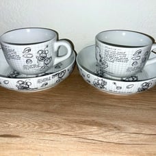Disney SketchbookMinnie Mouse Serving /Pasta Bowl and Soup Mug Set (4 Peices)