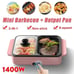 Random color will be chosen pink or white, new 2 in one Korean hot pot bbq gift