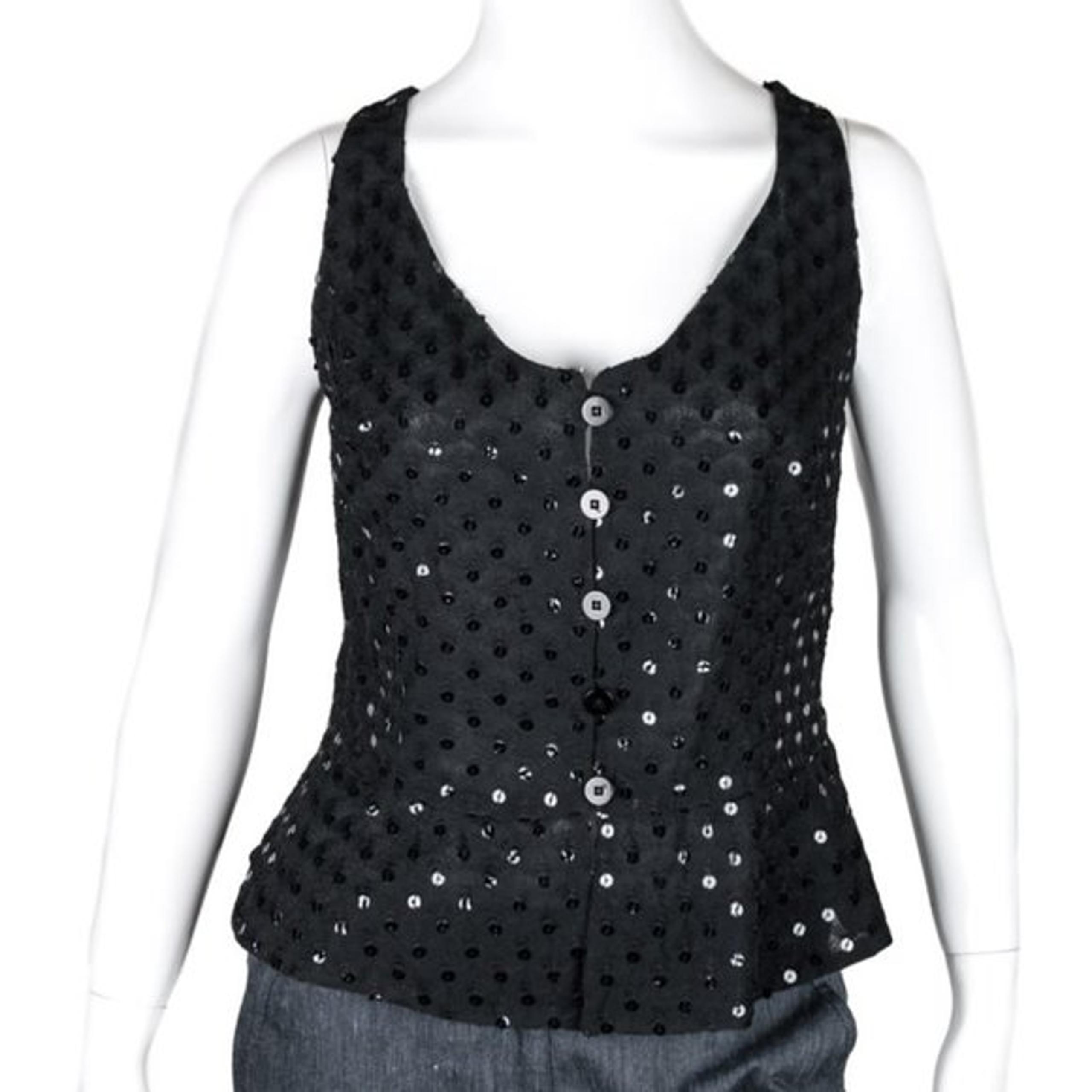 Vintage Giorgio Armani Black Sequin Tank