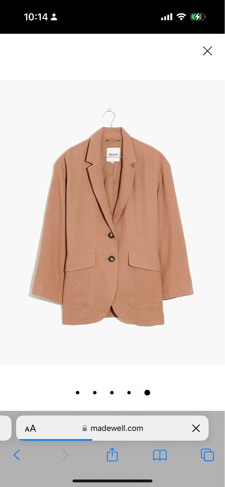 Madewell Cotton Linen Relaxed Larsen Blazer Faded Earth