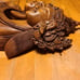 Hand Carved Wooden Iravan Statue Hindu Mythology