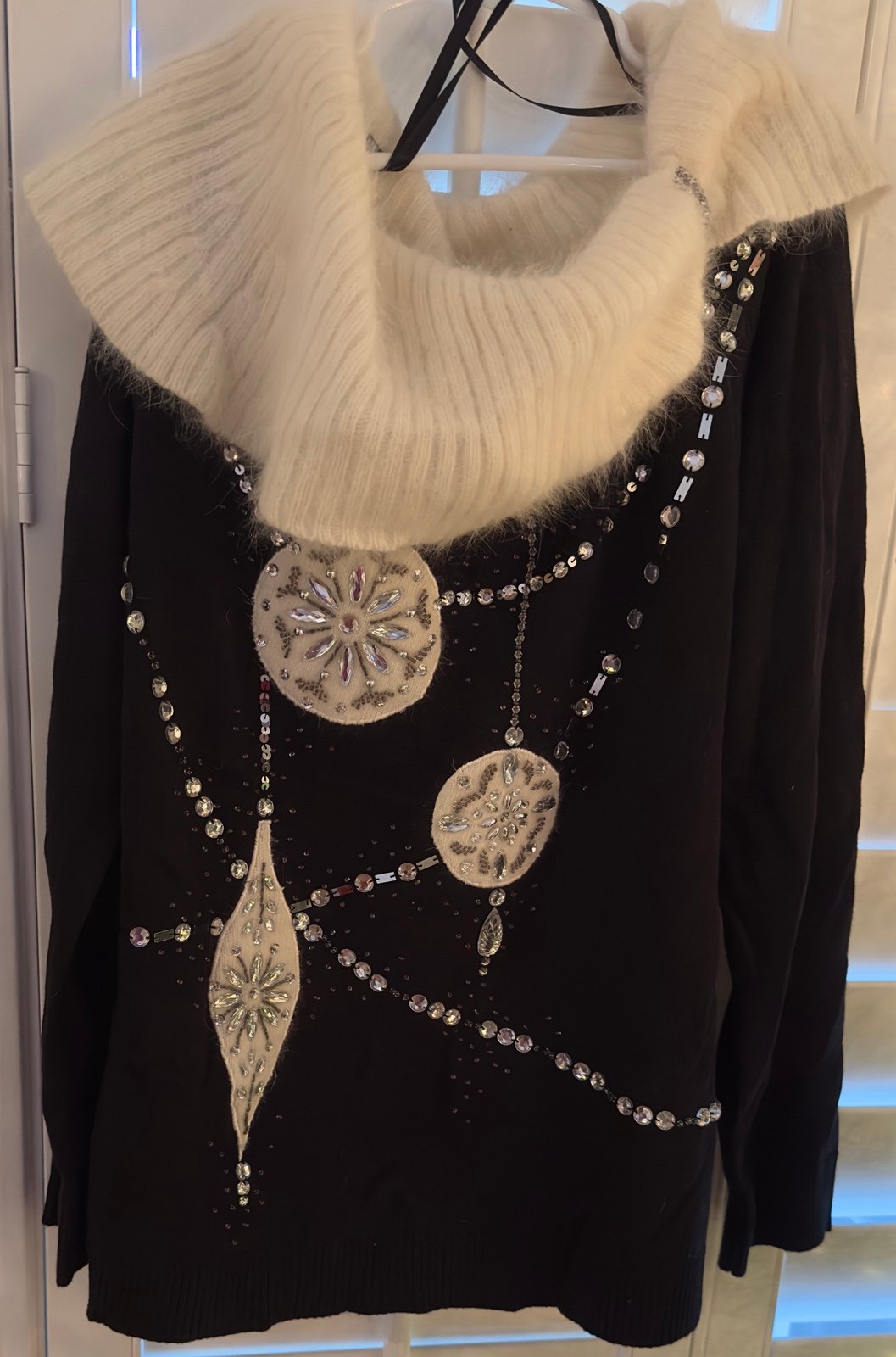 Berek Vintage Jeweled Angora holiday sweater