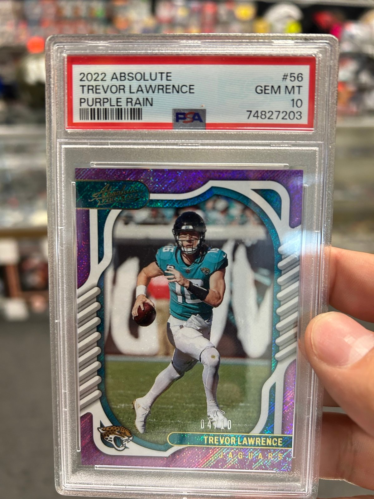 2022 Panini Absolute Trevor Lawrence Purple Rain /10 PSA 10 POP 2