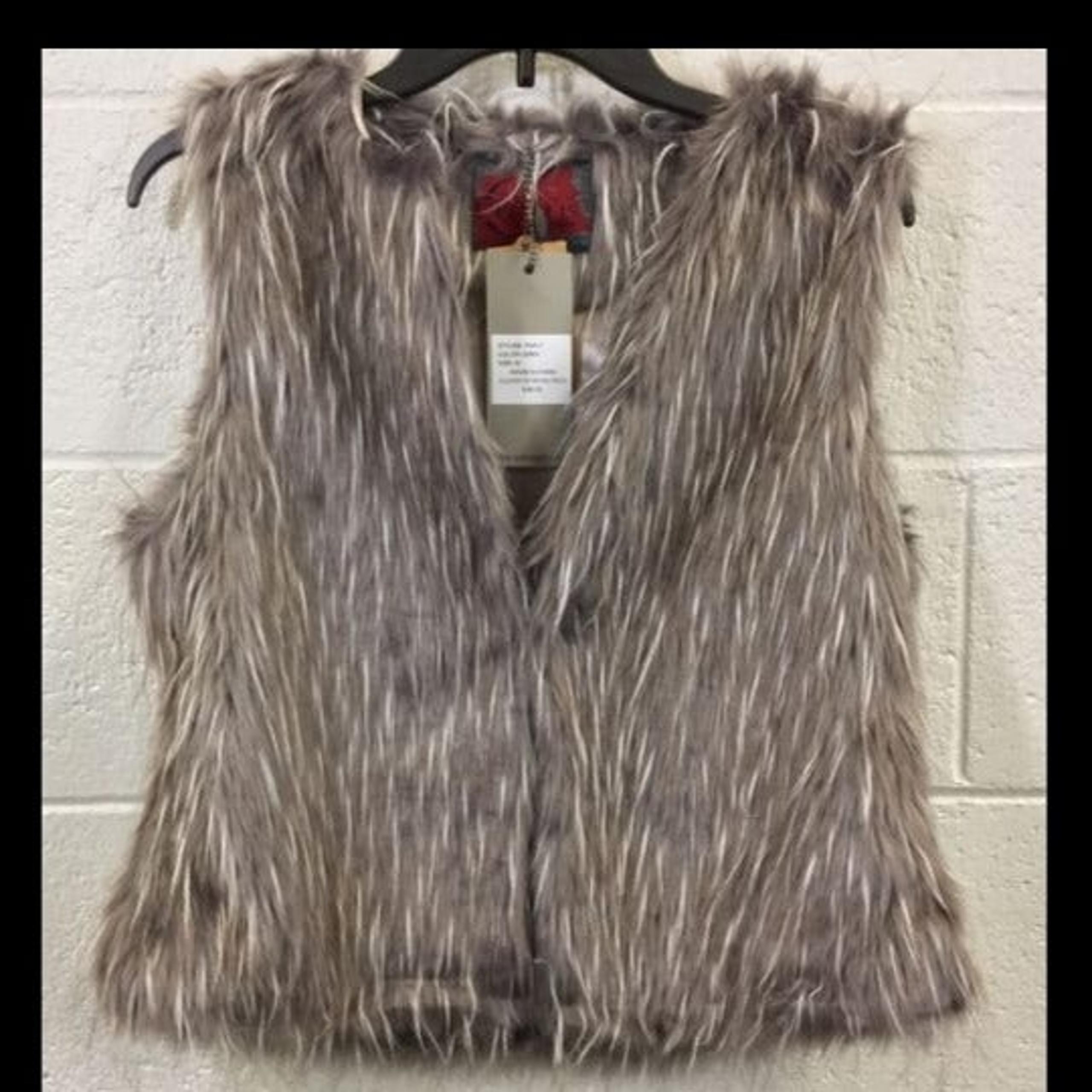 Celsius Premium Grey Faux Fur Vest NWT