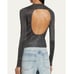 New Balenciaga Metallic Open Back Long Sleeve Shimmer Top Small