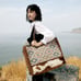 Myra Bag Handmade Ambrose Weekender Tote Bag Upcycled Canvas & Cowhide L…