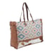 Myra Bag Handmade Ambrose Weekender Tote Bag Upcycled Canvas & Cowhide L…