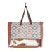Myra Bag Handmade Ambrose Weekender Tote Bag Upcycled Canvas & Cowhide L…