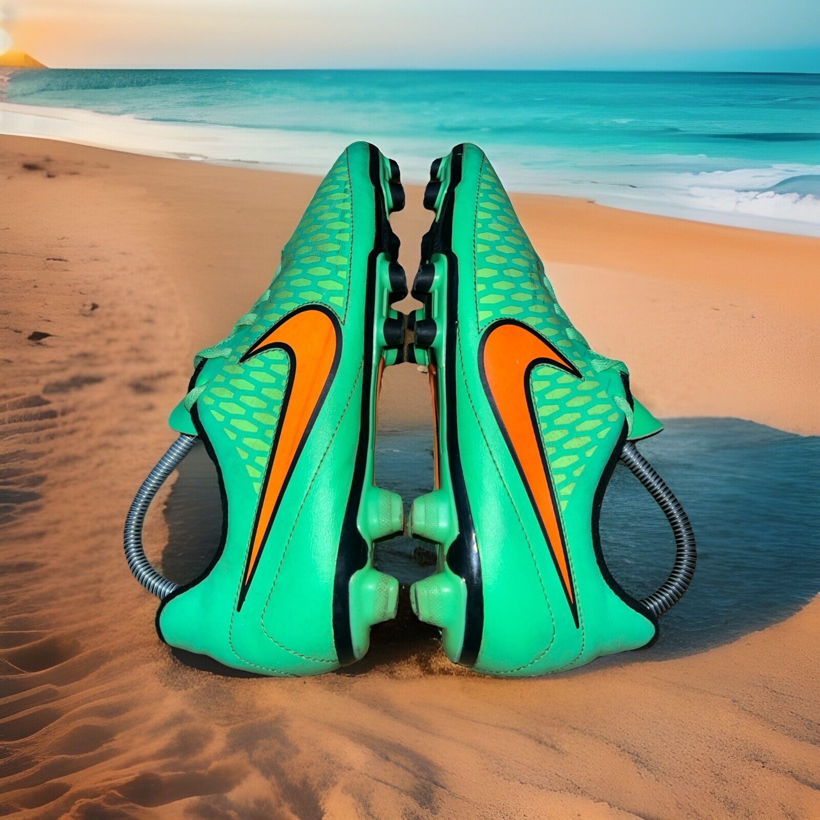 Nike Magista Soccer Cleats Mens 8 Bright Green Orange Swoosh 651343-380