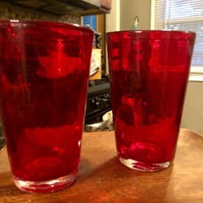 Set of 5 Red Glasses