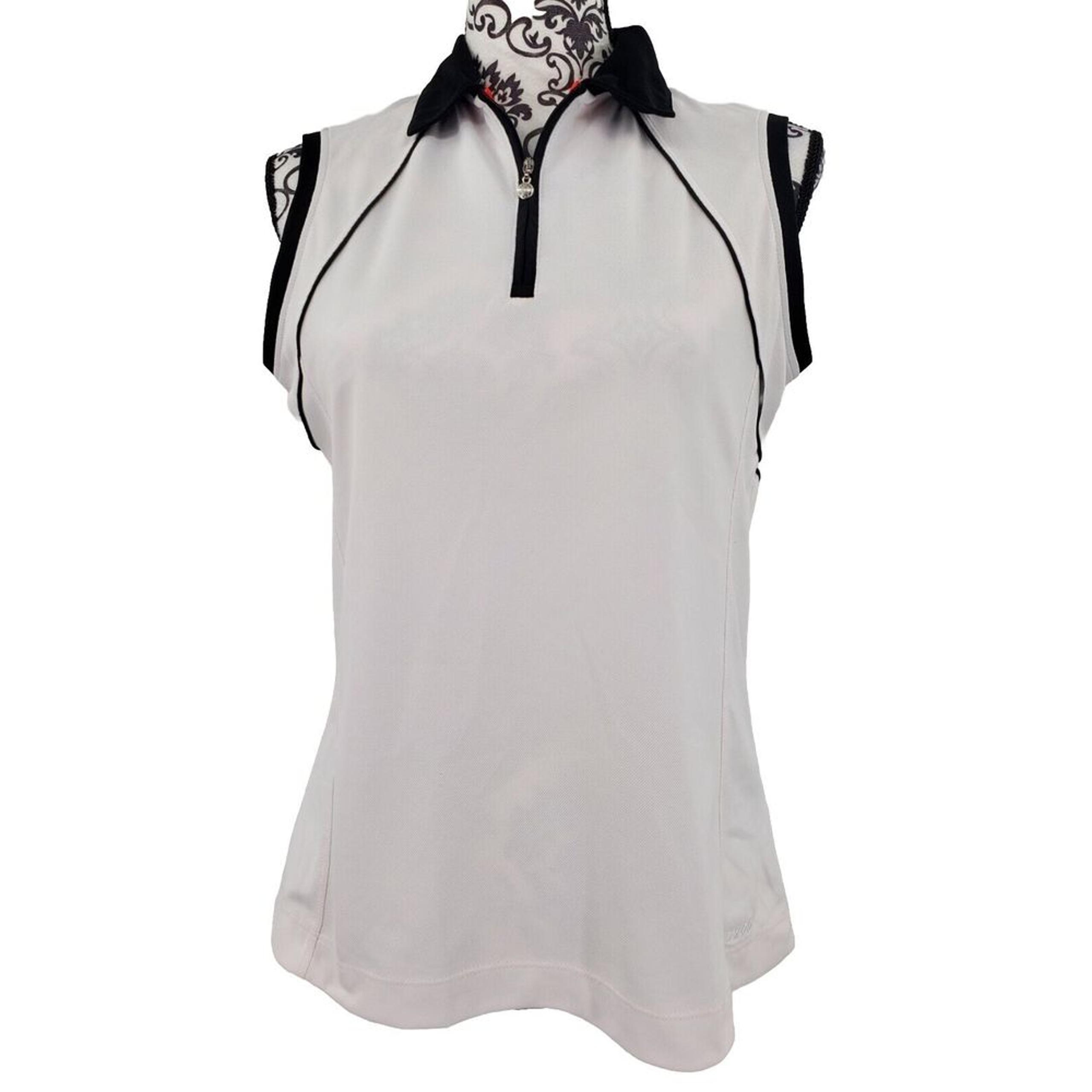 Izod Cool FX Perform Basix Sleeveless Polo Tank Polyester Women's Size Medium