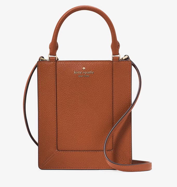 Kate Spade Lena Mini Tote Pebbled Leather Purse KI884 Warm Gingerbread NWT