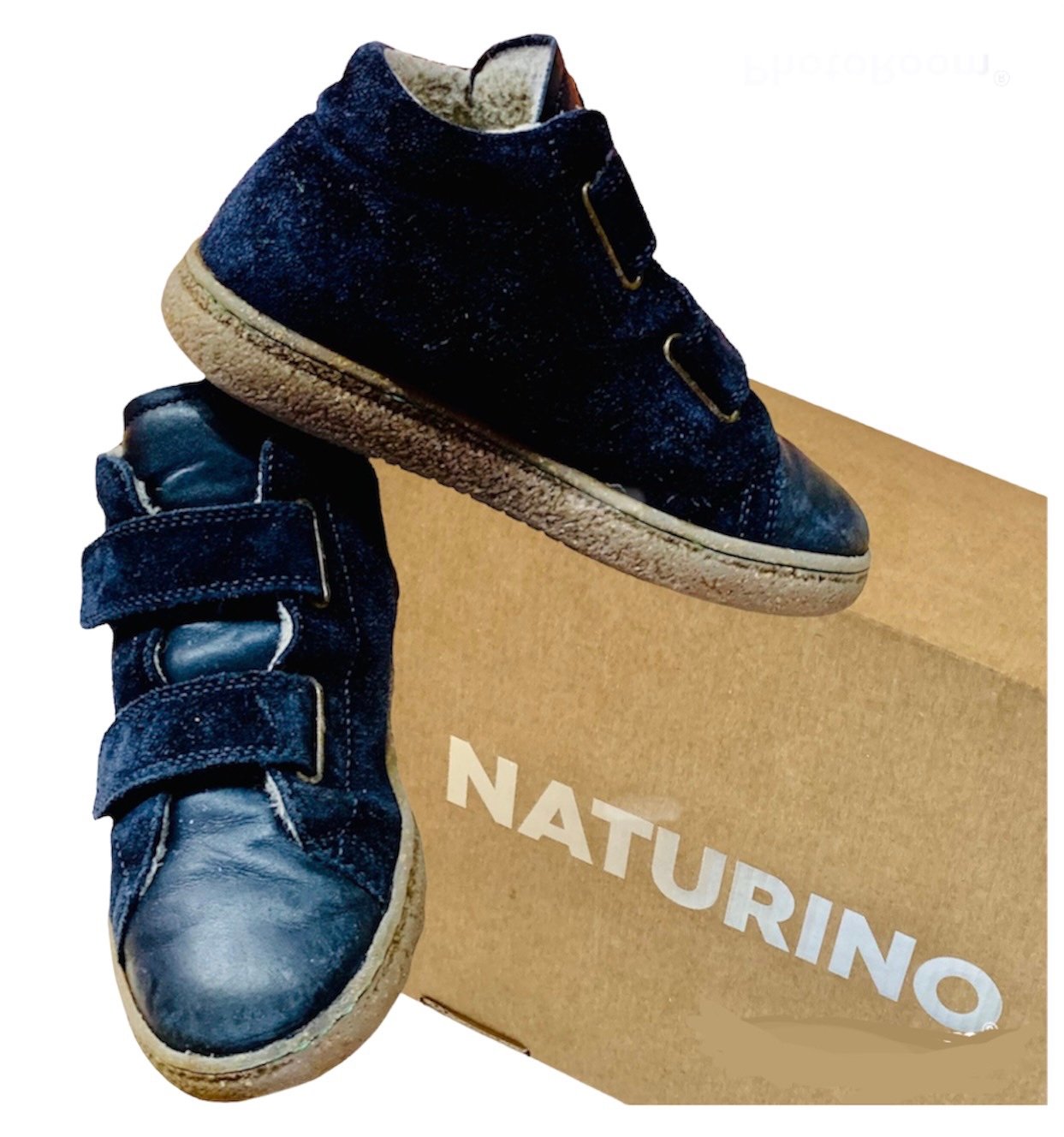 Naturino Boots high-Top sneakers shoes Suede Fur Velcro Boys Girls Box Gift