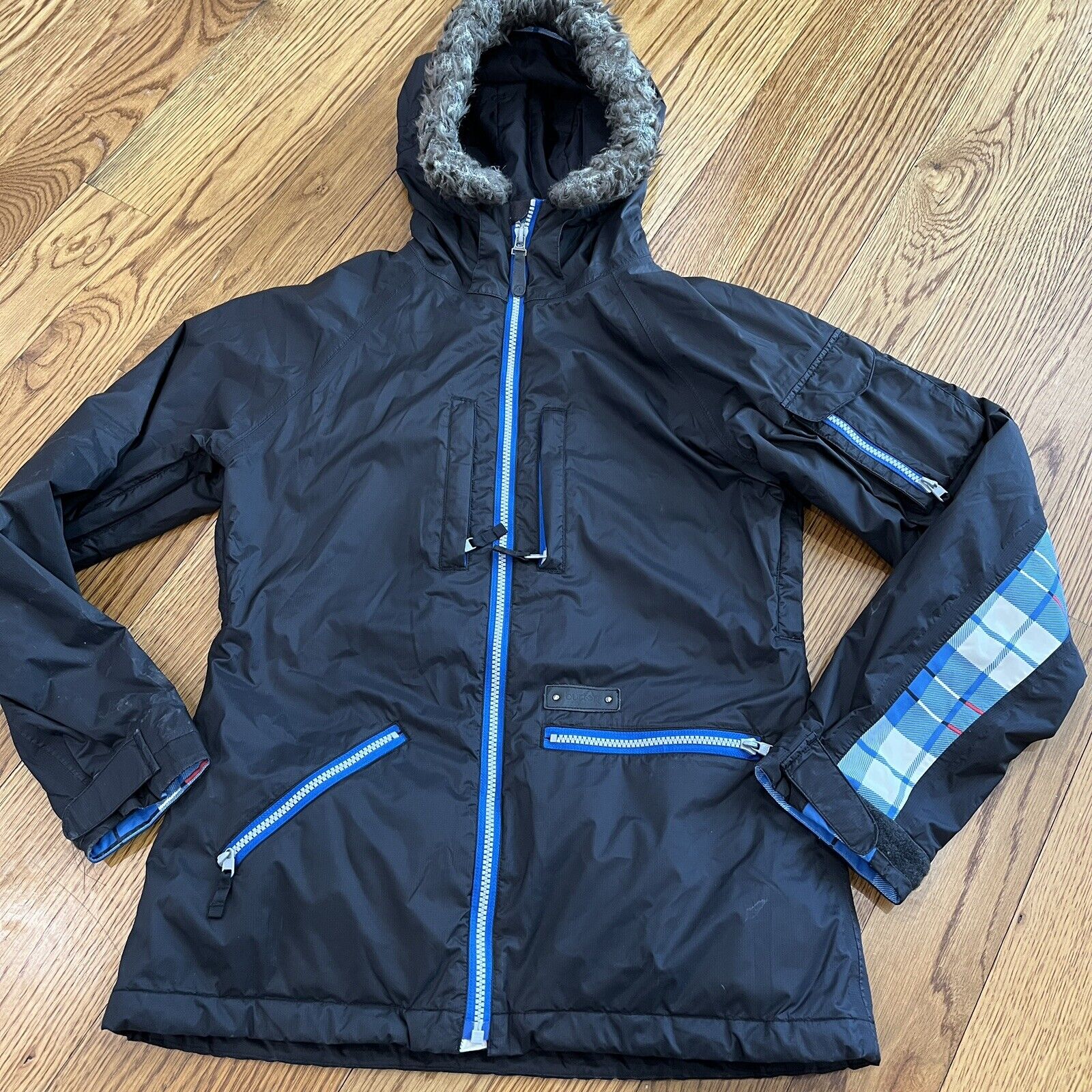Women’s Burton Ski Snowboard Jacket W/ Dryride Size Small Black Blue