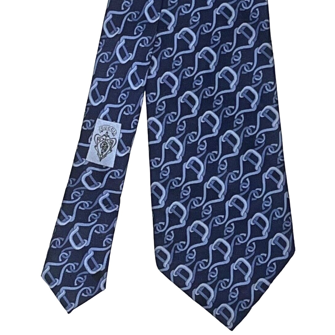 GUCCI Silk Tie ~ Blue ~ Necktie 3.75 x 58