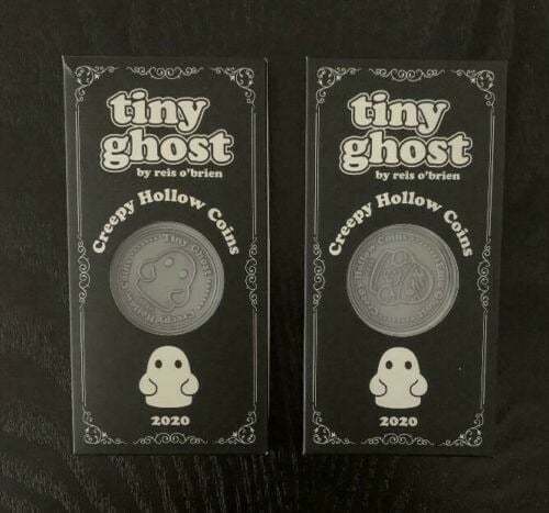BIMTOY TINY GHOST CREEPY HOLLOW COINS (OG & EMO) LIMITED EDITION /150 RARE