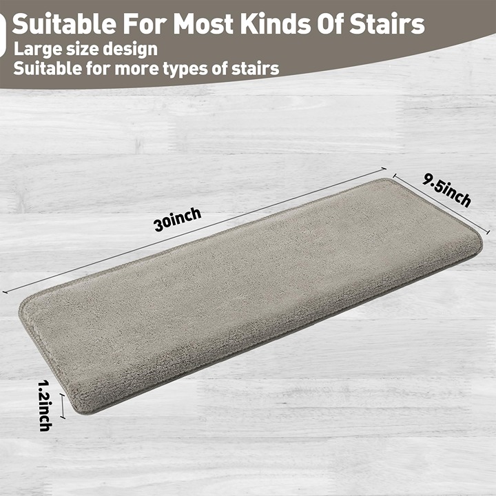 PURE ERA Carpet Stair Treads Ultra Plush Soft Bullnose Indoor Stair Protectors P - detail