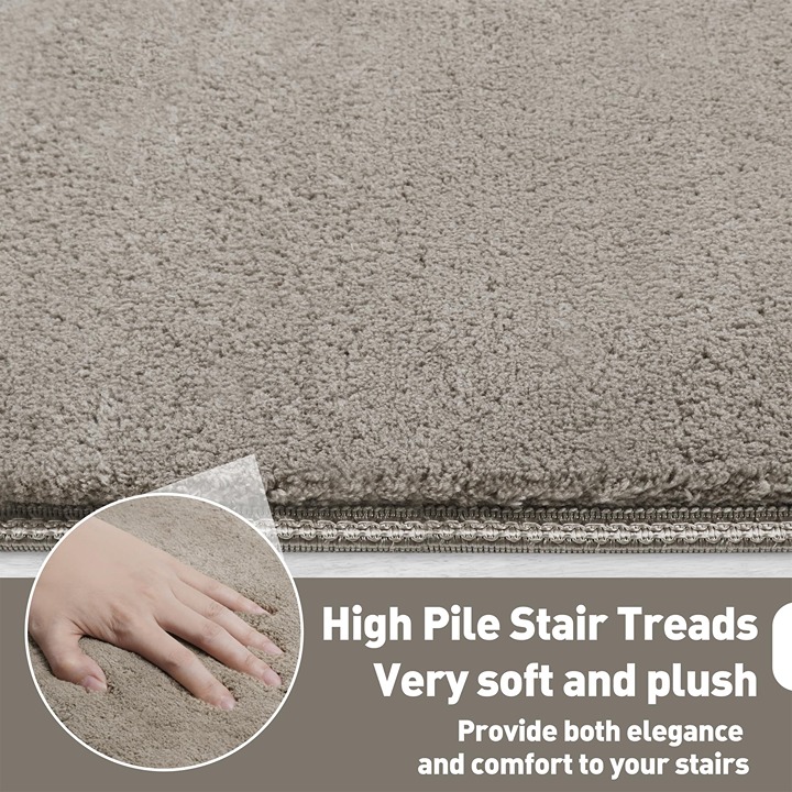 PURE ERA Carpet Stair Treads Ultra Plush Soft Bullnose Indoor Stair Protectors P - detail