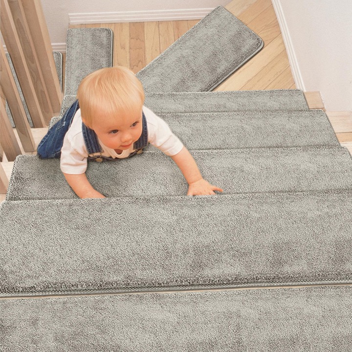 PURE ERA Carpet Stair Treads Ultra Plush Soft Bullnose Indoor Stair Protectors P - detail