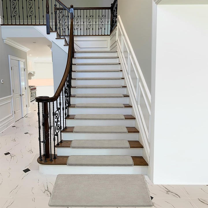PURE ERA Carpet Stair Treads Ultra Plush Soft Bullnose Indoor Stair Protectors P - detail