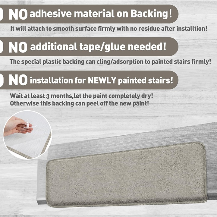 PURE ERA Carpet Stair Treads Ultra Plush Soft Bullnose Indoor Stair Protectors P - detail