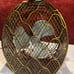 Port. Electric Pineapple Shaped Desk-Table Fan. 15x8.25x4. Green/Gold metallic.