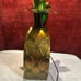 Port. Electric Pineapple Shaped Desk-Table Fan. 15x8.25x4. Green/Gold metallic.