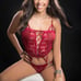Red Floral Lace Up Lingerie