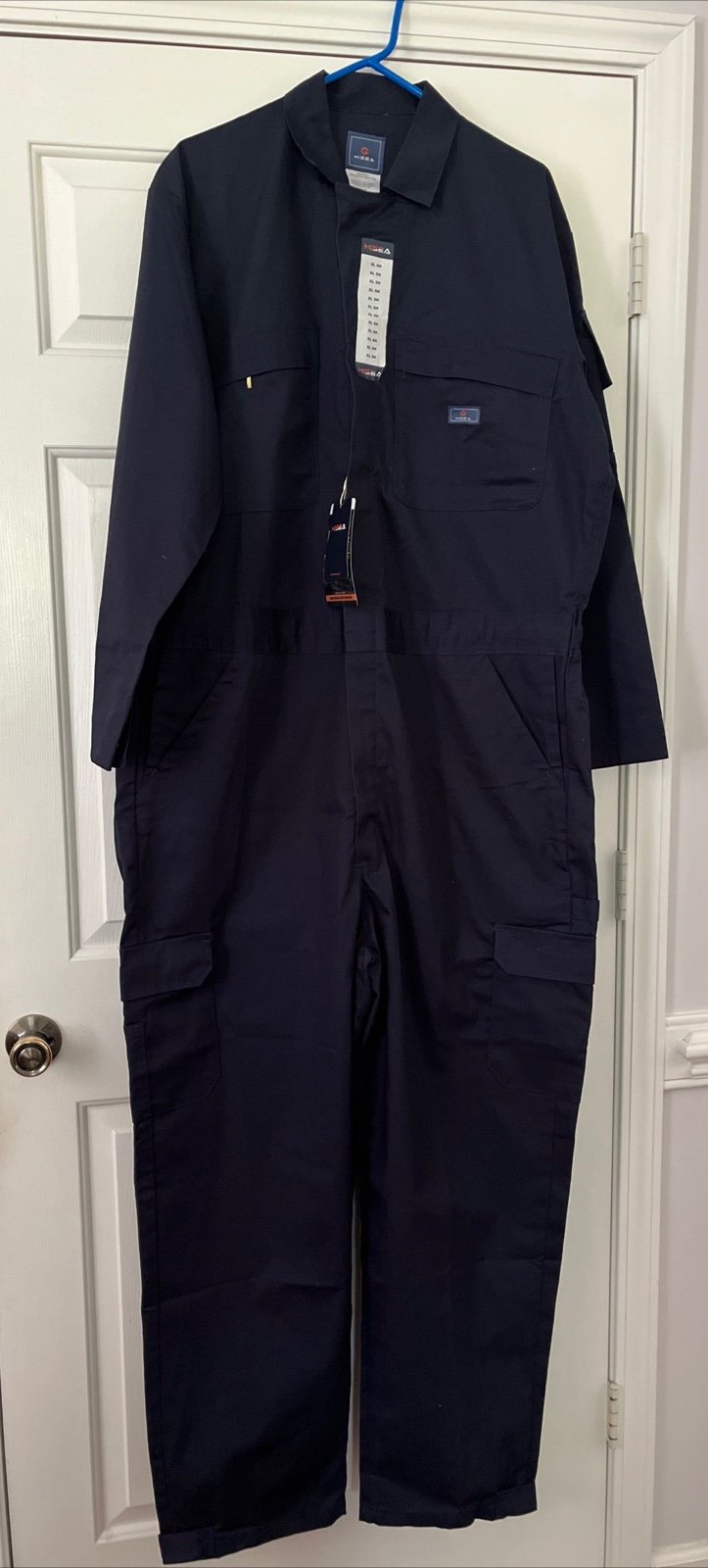 HISEA Men's Long Sleeve Coverall Jumpsuit navy Size X Large Short