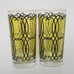 VTG Set of 2 Libbey Mid Century Black Yellow Highball Glasses Flashed Barware