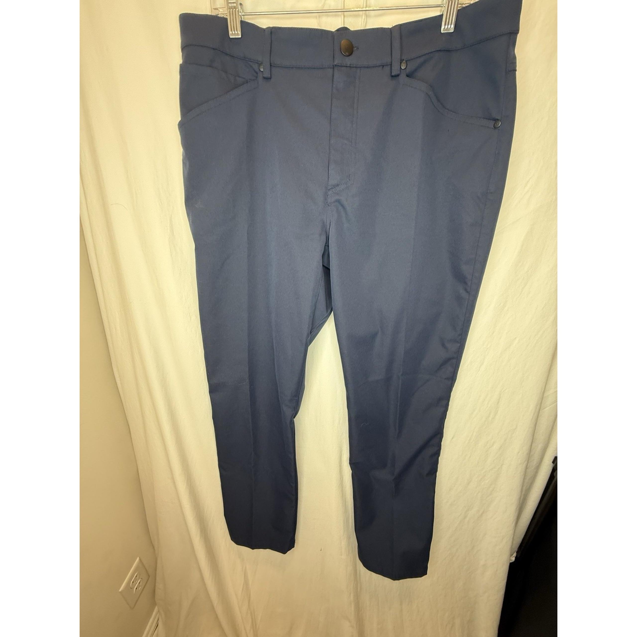Myles Athletic Slim Fit Pants Men 36x30 Navy Blue Performance Golf Active Modern