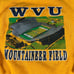 VTG 80s West Virginia Mountaineers Field Sweatshirt Medium Yellow Faded Crewneck