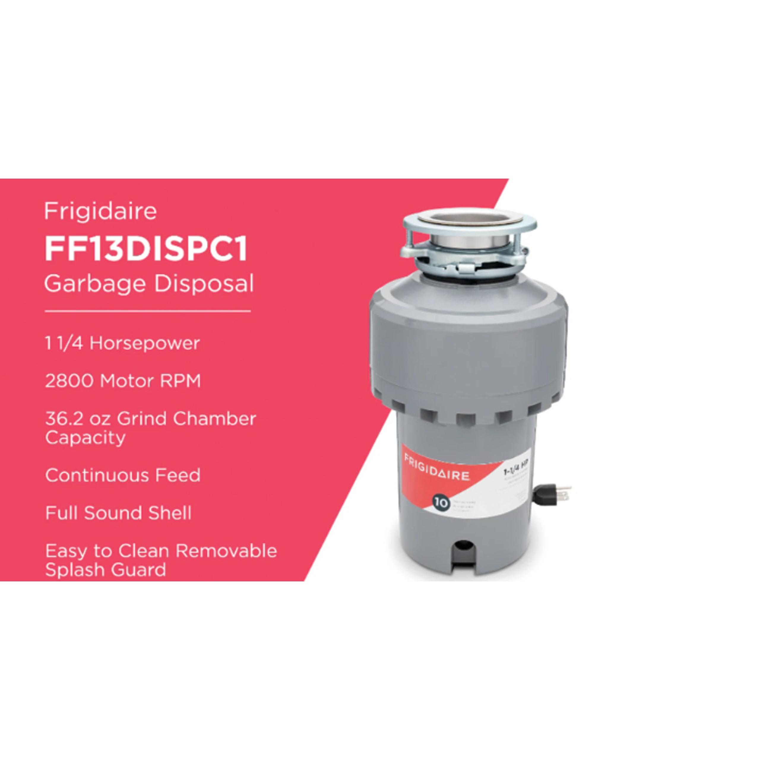 Frigidaire 1.25 HP Corded Garbage Disposal Kitchen Sinks FF13DISPC1