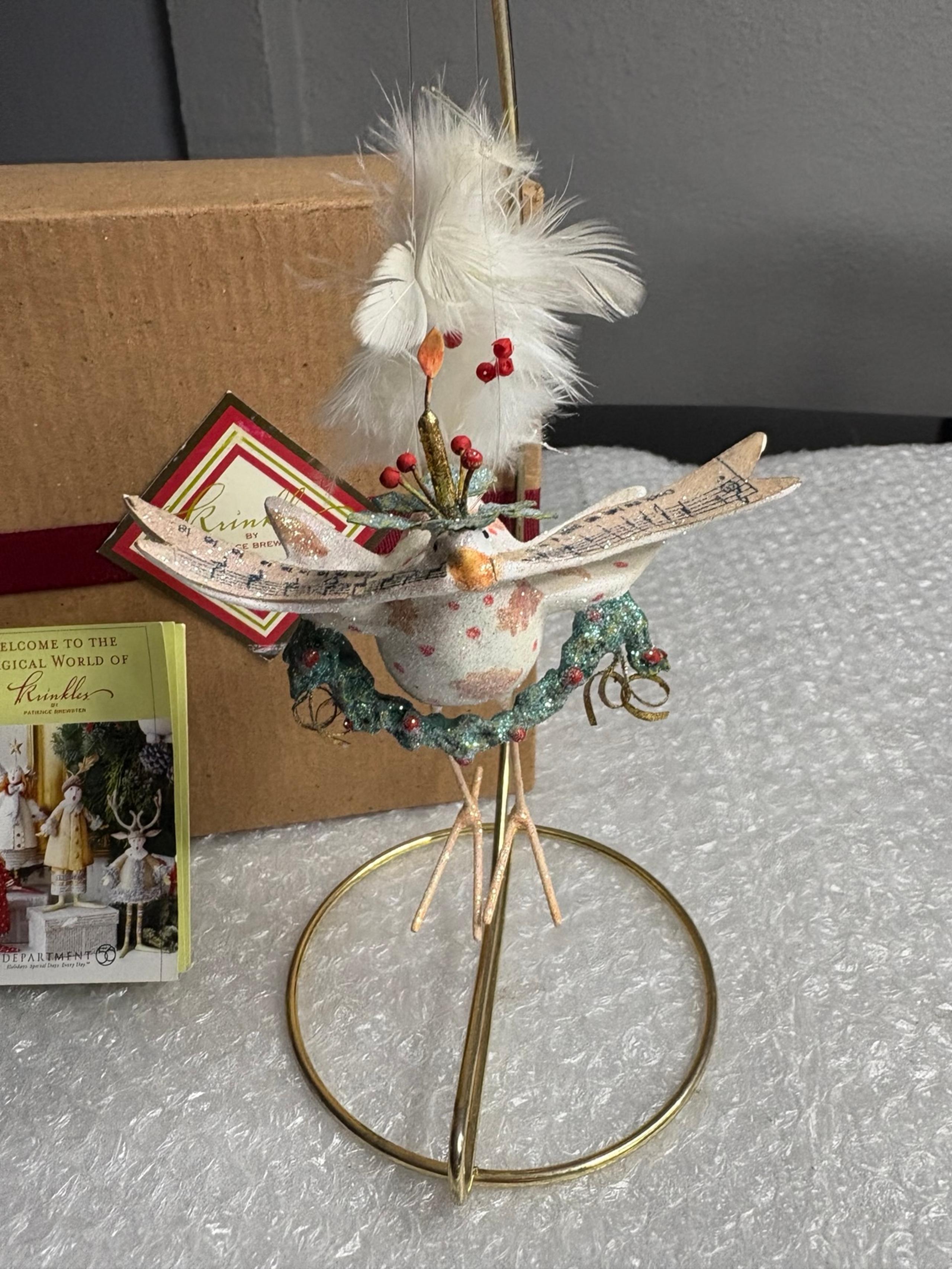 Department 56 Patience Brewster Krinkles Deck The Halls Bird Ornament