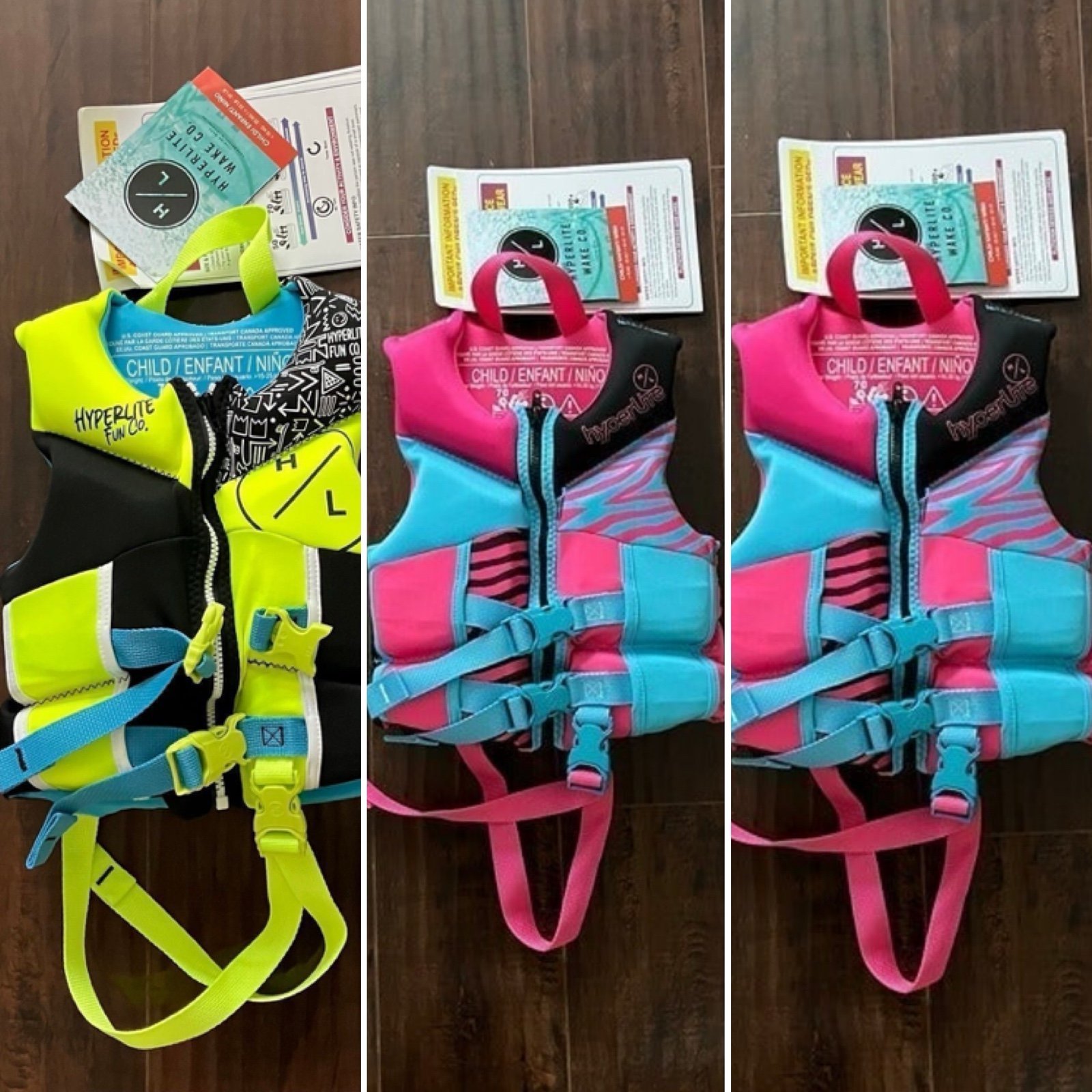 3 NWT Hyperlite Child Life Vest