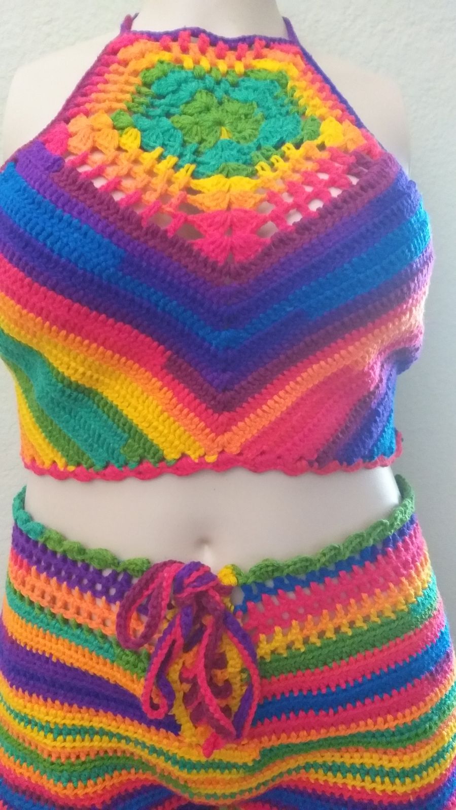 Crochet Halter Top and Shorts