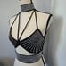 Black halter top with silver rhinestone