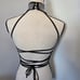 Black halter top with silver rhinestone