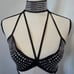 Black halter top with silver rhinestone