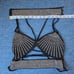 Black halter top with silver rhinestone