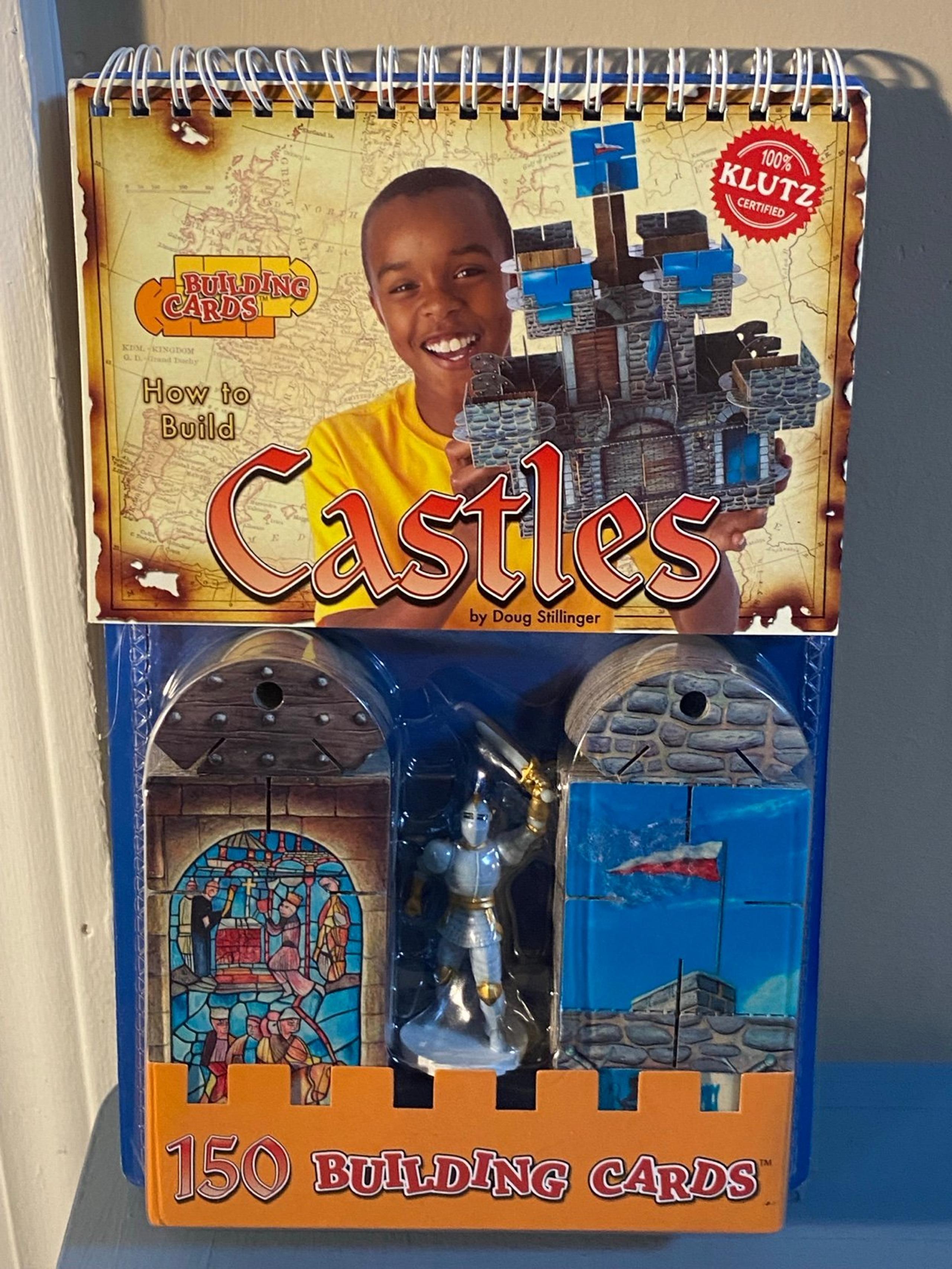 Castle Building Cards Construction Set with Knight Figure Klutz 150 Pcs Toy NEW