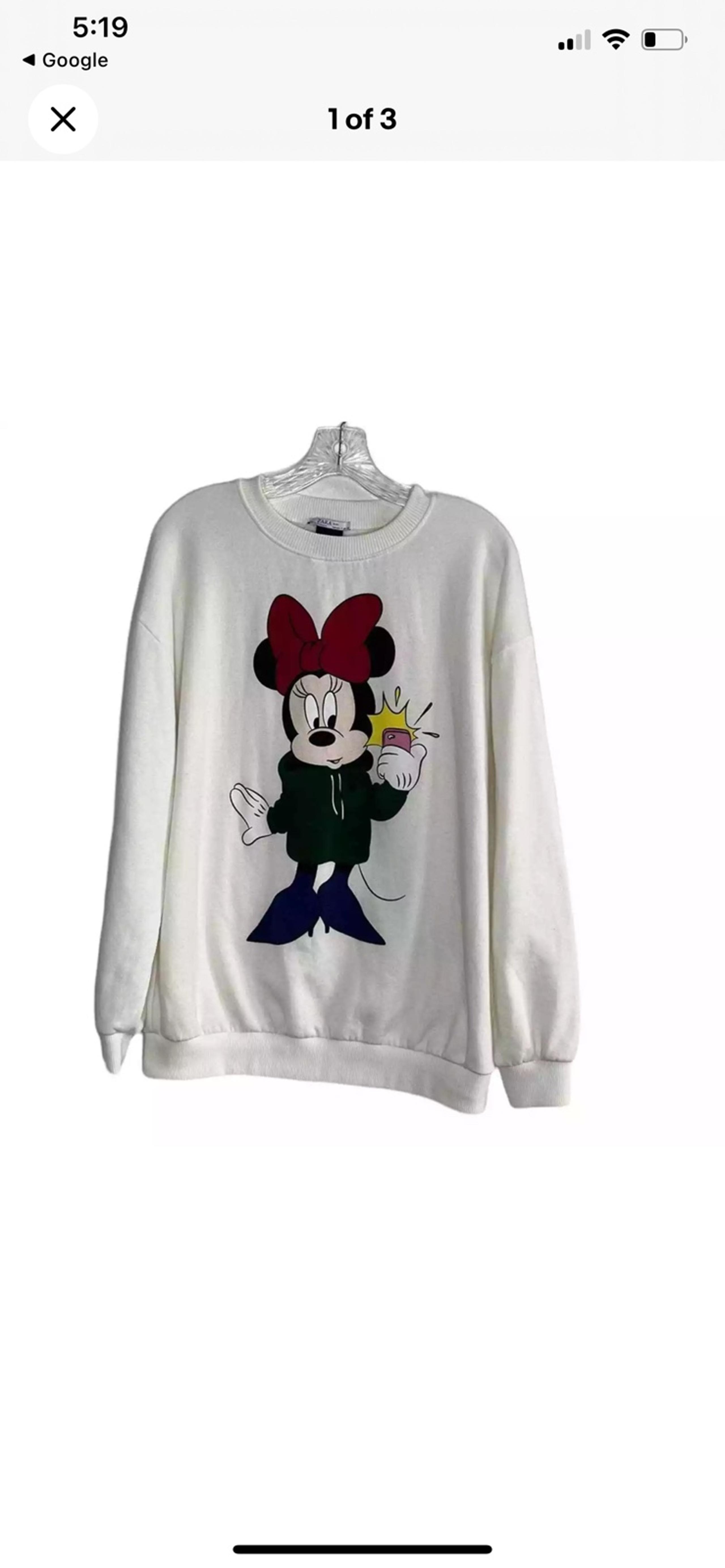 Disneys Zara Minnie Mouse oversized sweater M