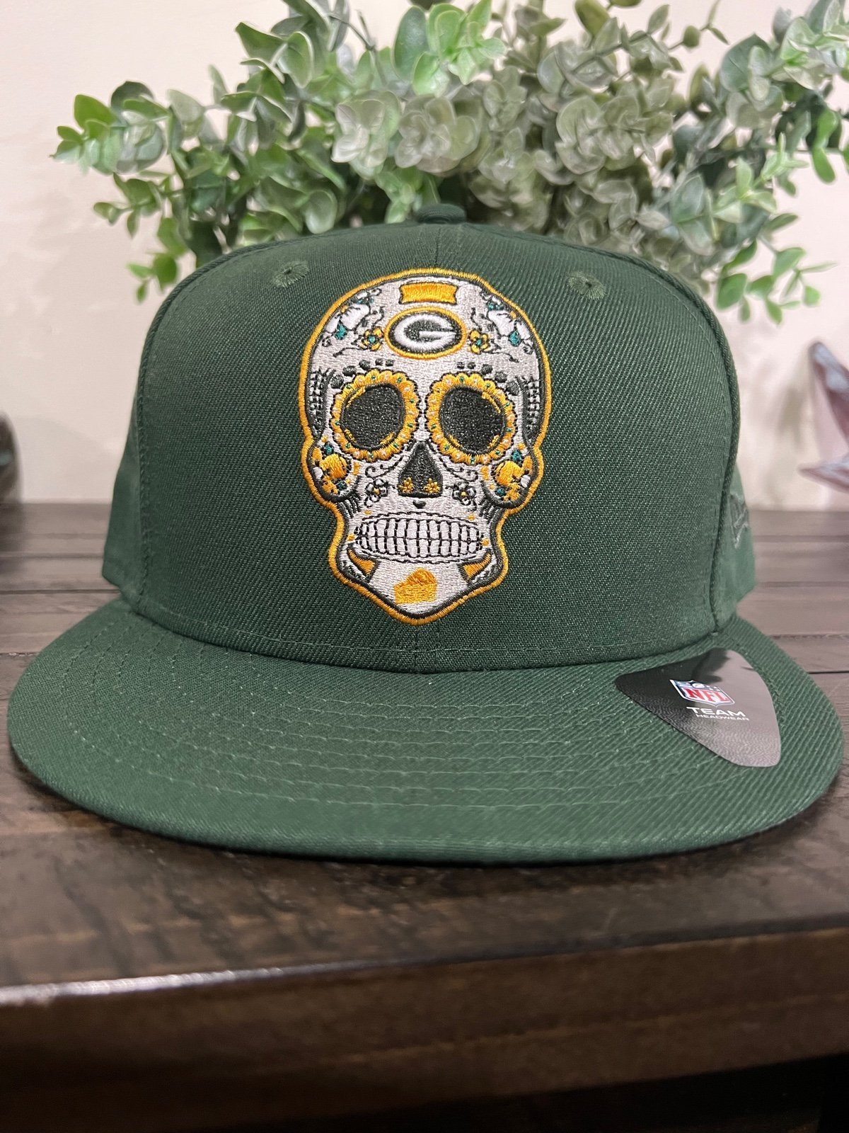 Green Bay Packers New Era 59FIFTY Sugar Skull Fitted Hat - Day of The Dead