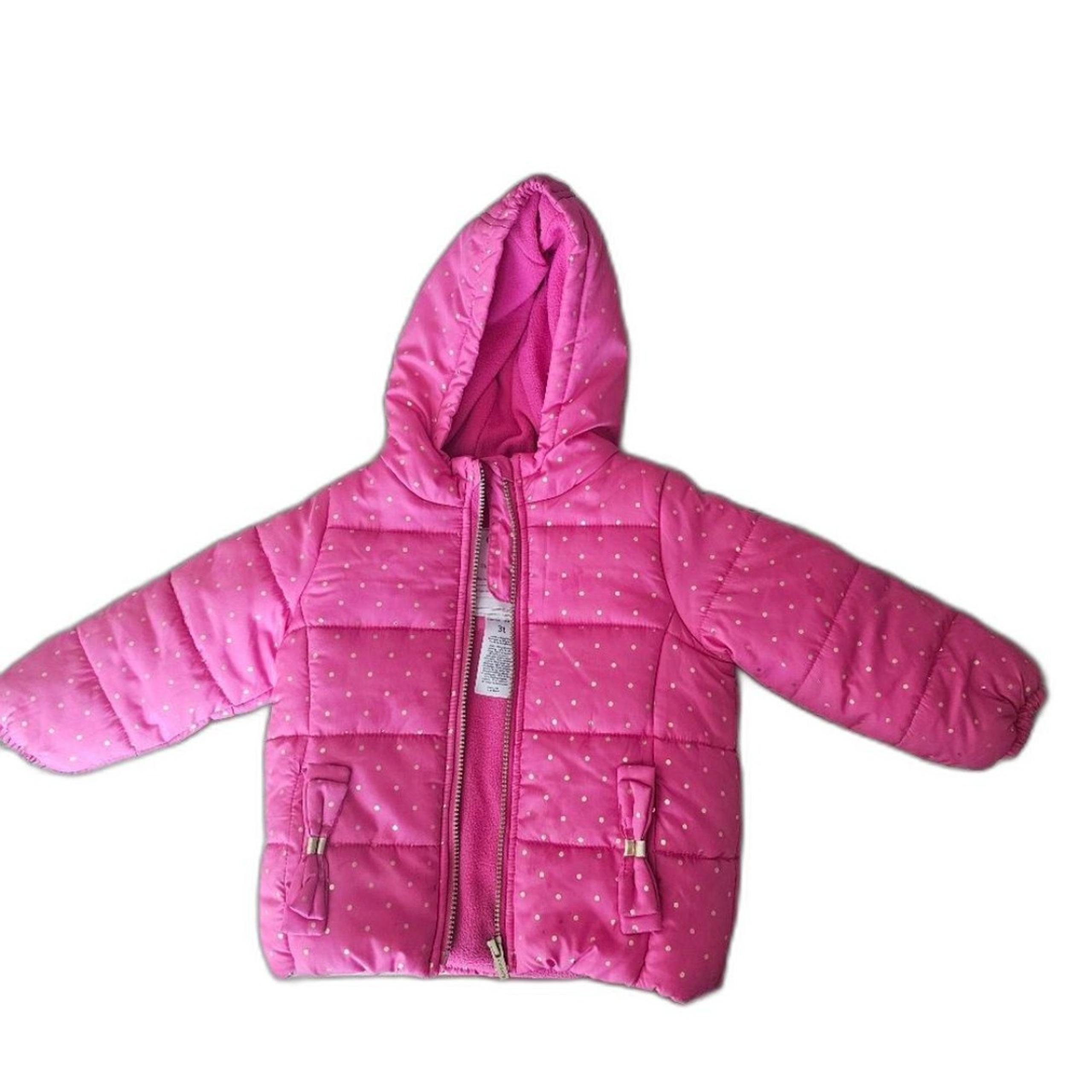 Carter’s Pink Polka Dot Puffer Jacket Sz 3T Warm Winter Coat for Toddler Girls - Carter's