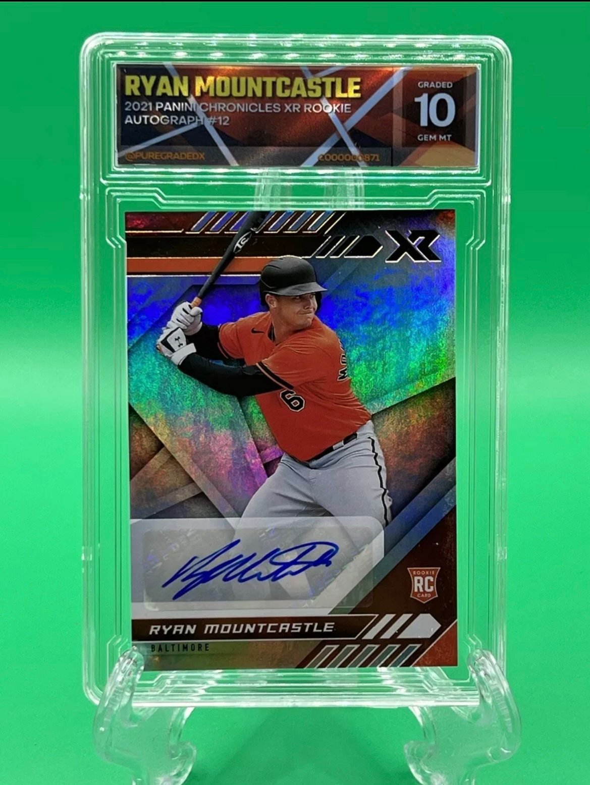 2021 Panini Chronicles XR Ryan Mountcastle RC Auto #12-Orioles-PGX 10 GEM MT